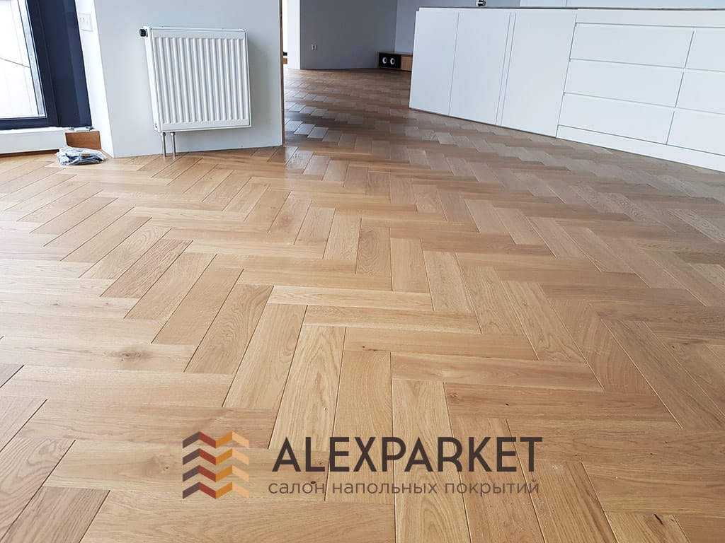 Укладка паркета Тарвуд английская ёлка дуб Фредди