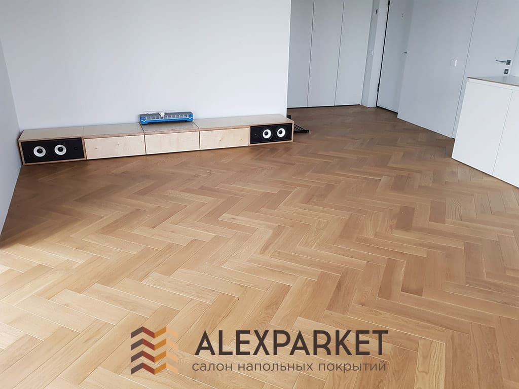 Укладка паркета Тарвуд английская ёлка дуб Фредди