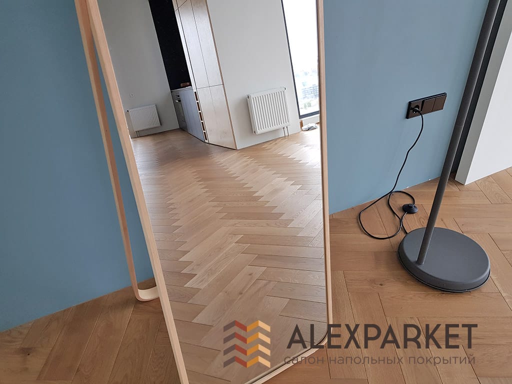 Укладка паркета Тарвуд английская ёлка дуб Фредди