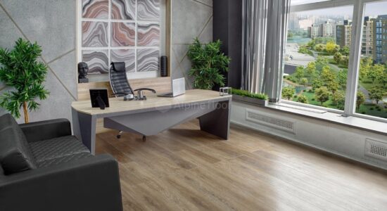 Замковый кварц-винил Alpine Floor Grand Sequoia Вайпуа ECO 11-19 в кабинете: SPC 4 мм, доска 1220×183 мм